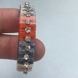 Rhinestone Woven Silver bracelet